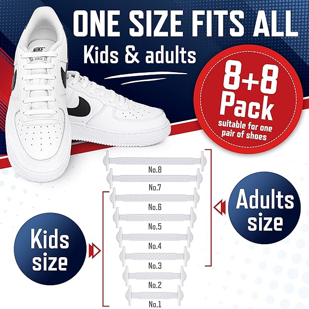RECKNEY No Tie Shoe Laces for Kids and Adults (2)